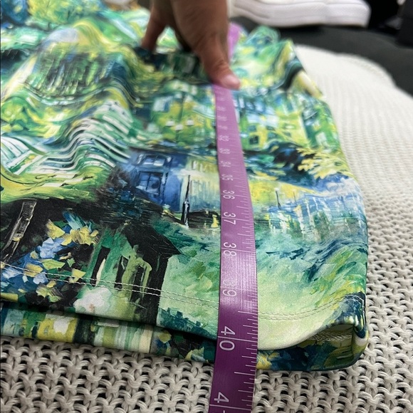 Caribbean Queen Tropical Green and Blue Backless Dress - Picture 7 of 12